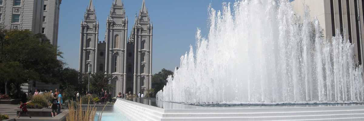Salt Lake Temple fountain